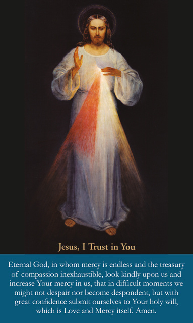 *LARGE PRINT*Divine Mercy Chaplet Holy Card(FOR THOSE UNABLE TO ATTEND MASS)